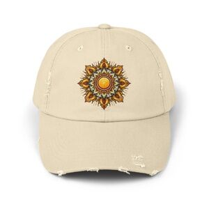 SUN MANDALA DISTRESSED CAP - BOHO CHIC, EVERYDAY STYLE